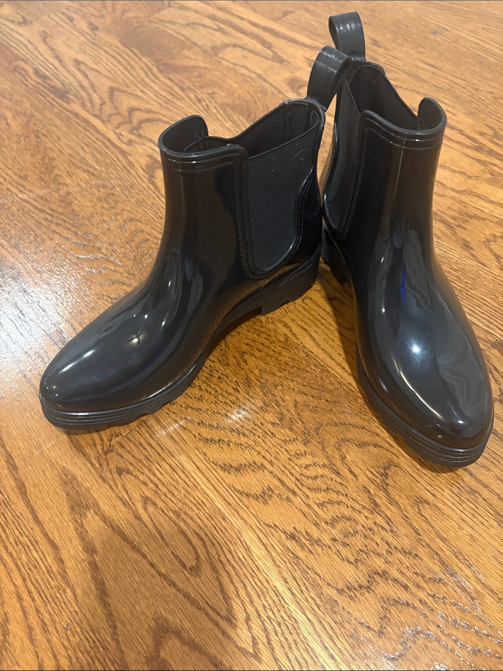 Capelli of New York Black Gloss Chelsea Rain Booties
